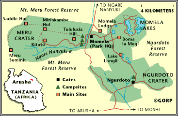 Arusha National Park Map | Travel Blog - Safari in Tanzania